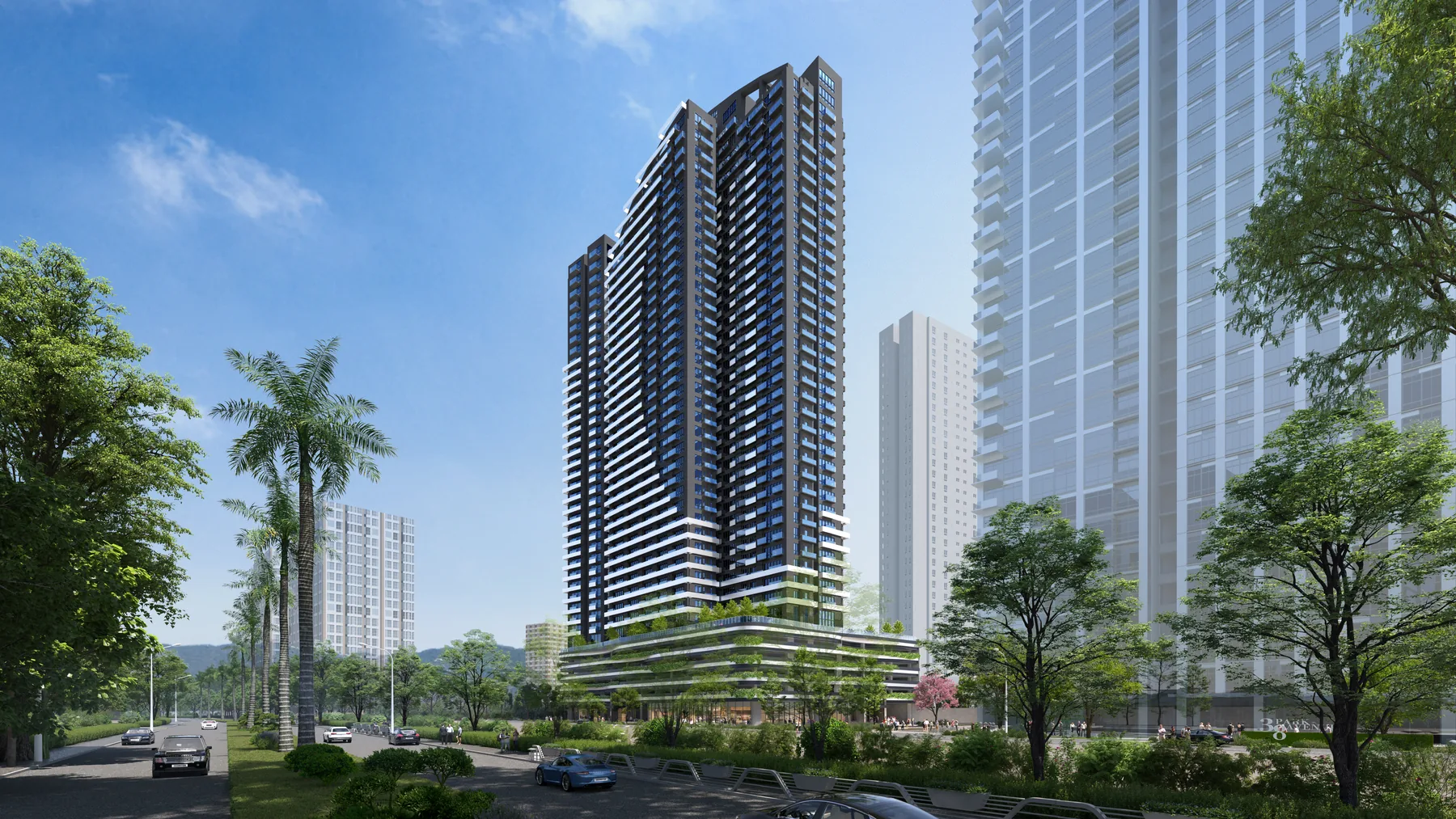 The Wave Towers — Day Facade