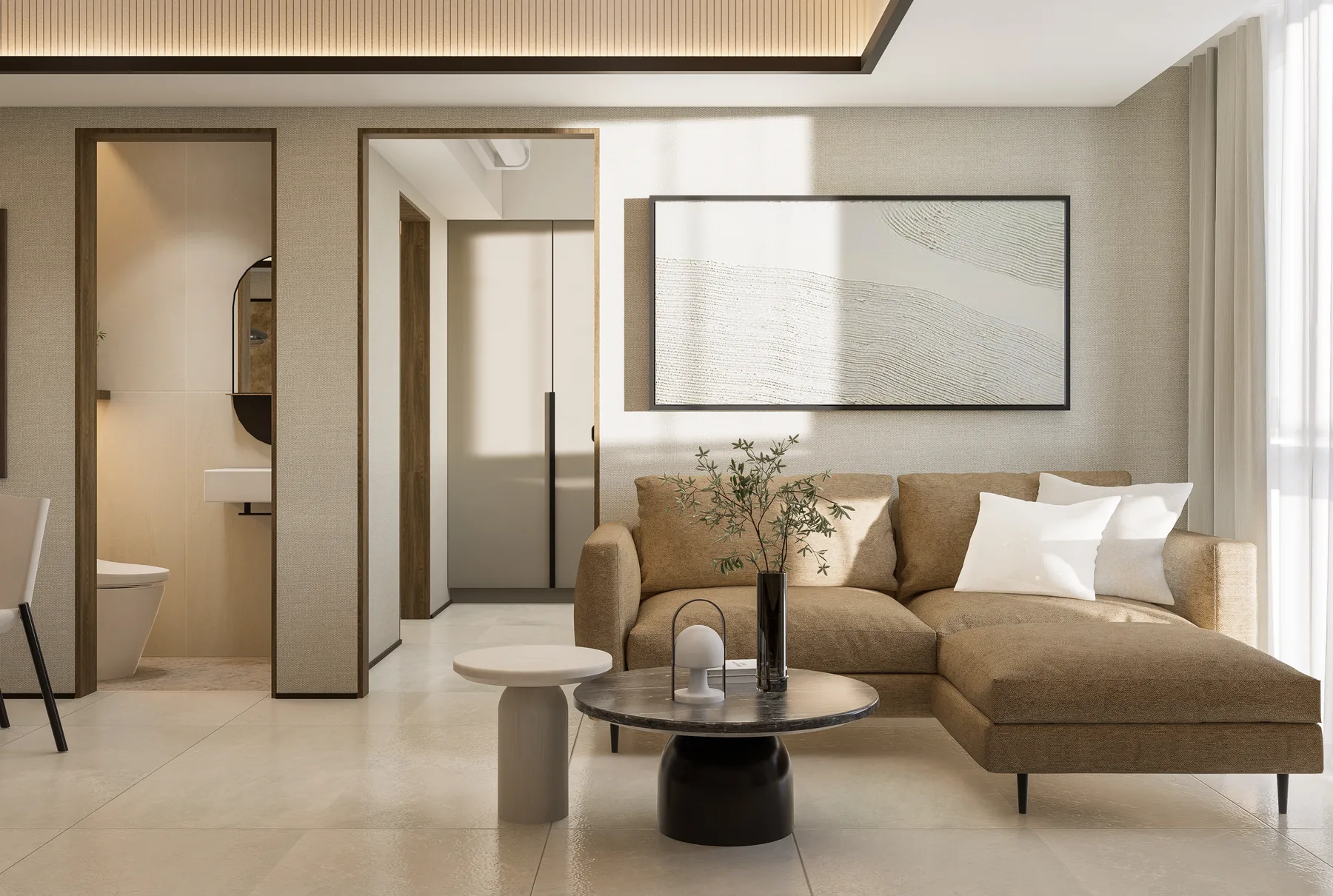 1 Bedroom architectural perspective — 1 BR Unit - View 03