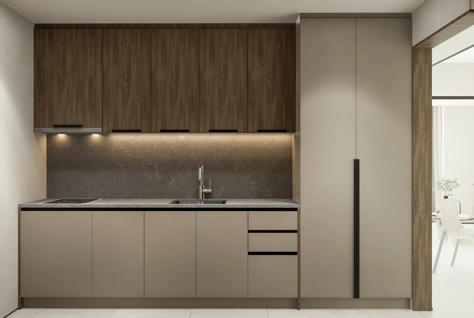 1 Bedroom architectural perspective — 1 BR Unit - View 06