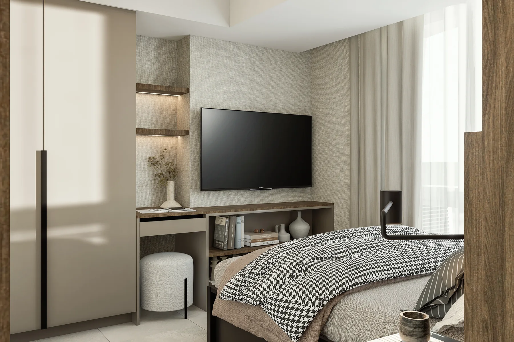 1 Bedroom architectural perspective — 1 BR Unit - View 09