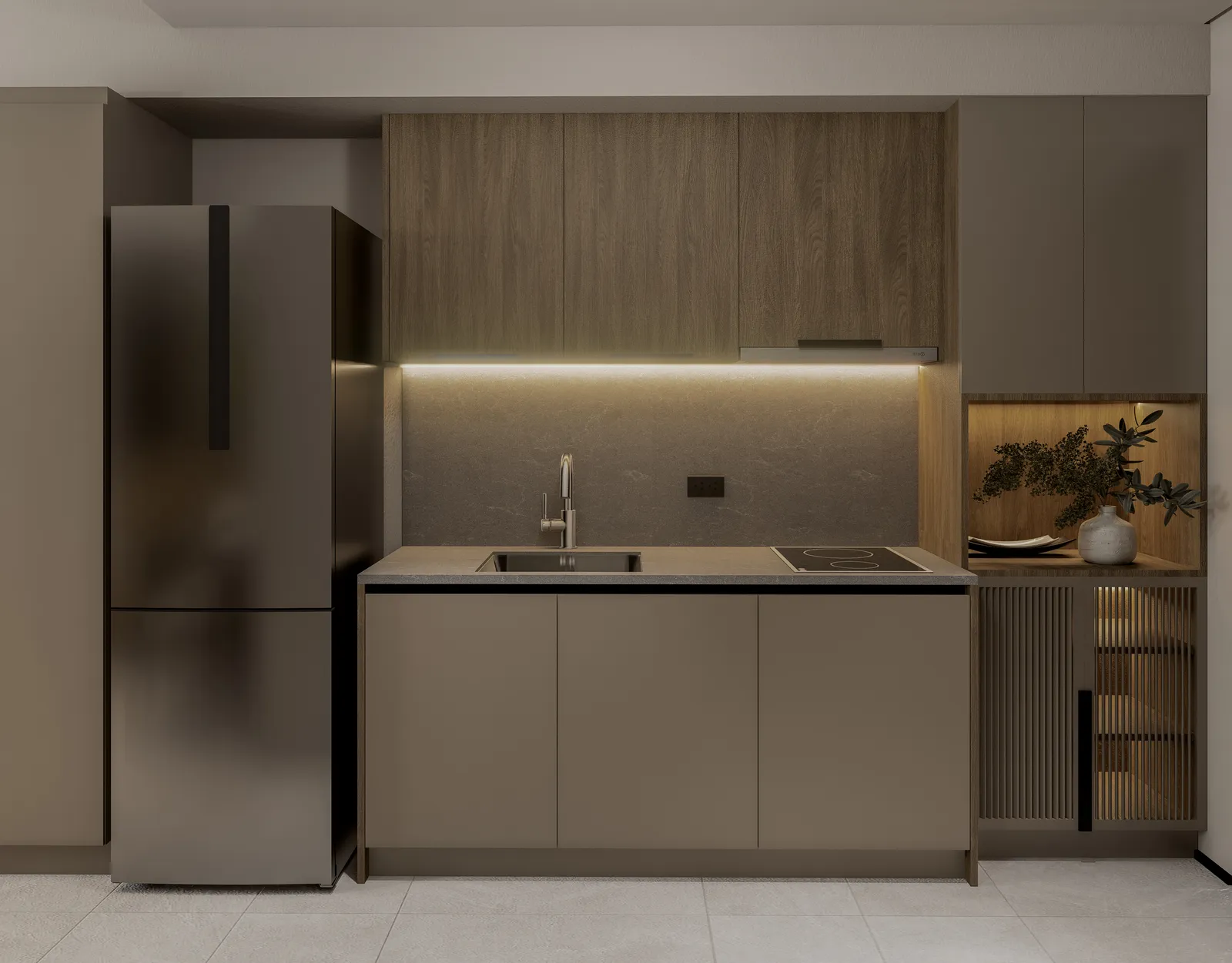 Studio architectural perspective — Studio Furnished Unit - View 03