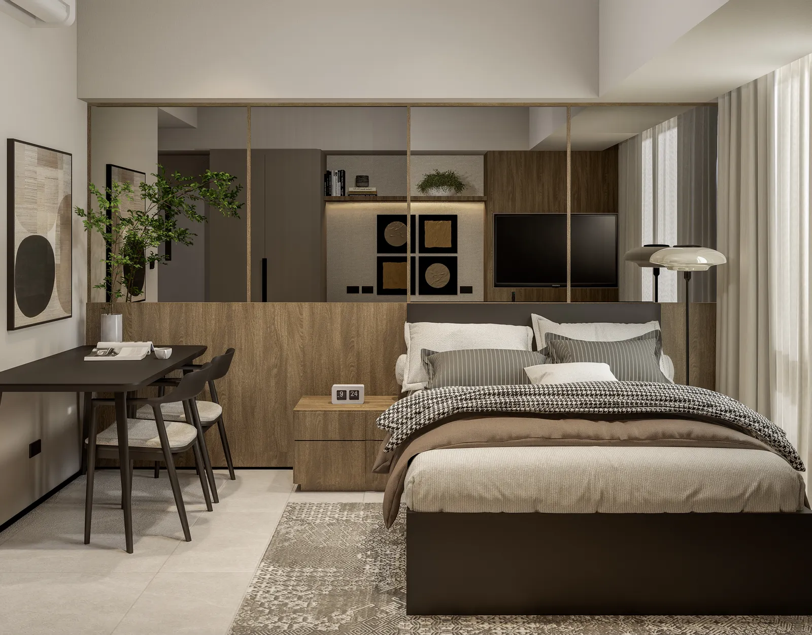 Studio architectural perspective — Studio Furnished Unit - View 05