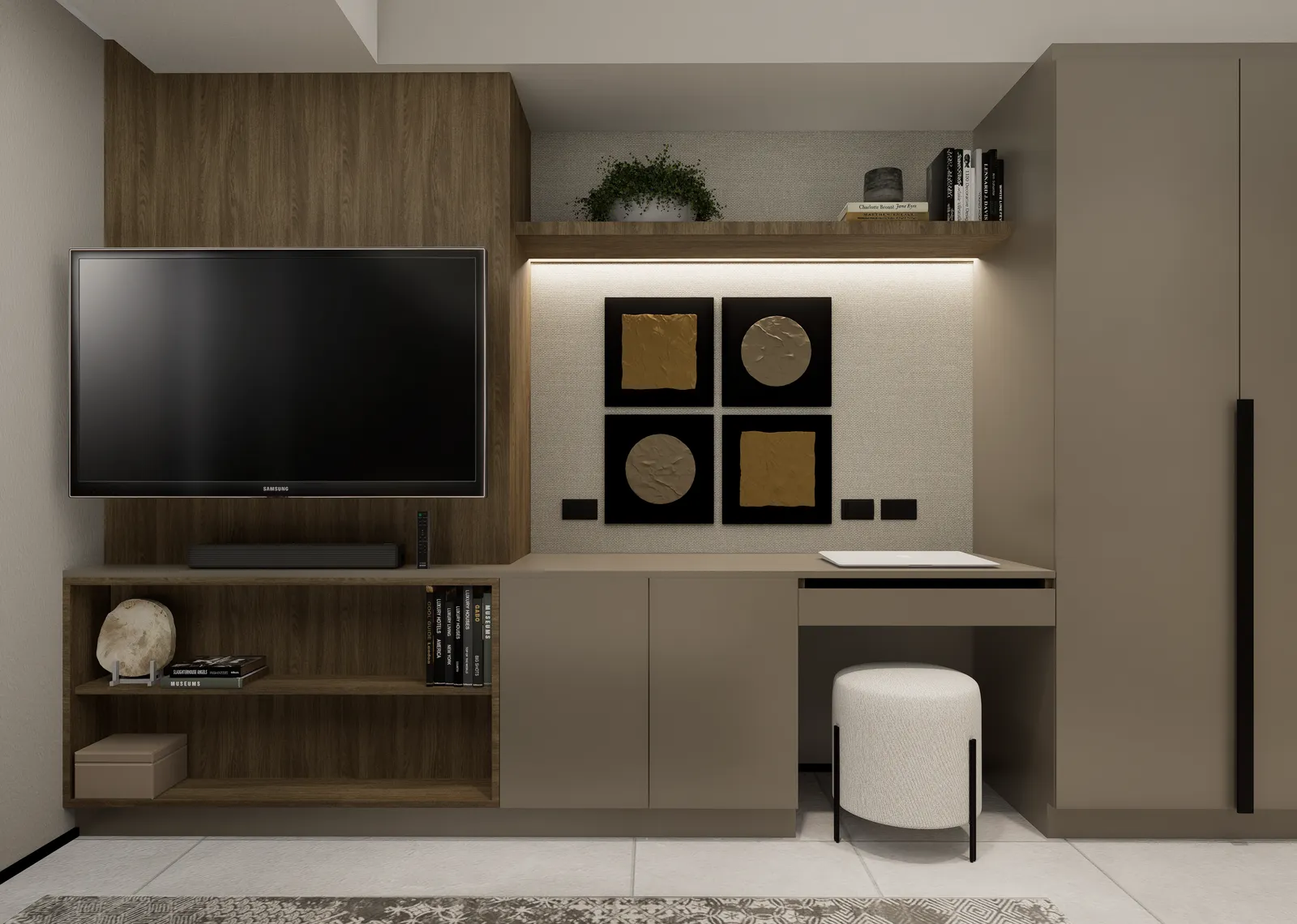 Studio architectural perspective — Studio Furnished Unit - View 07